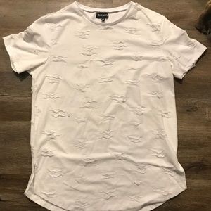 CARBON RIPPED WHITE TEE